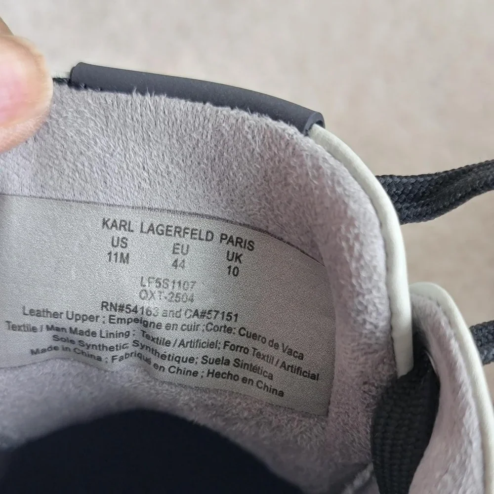 karl lagerfeld paris sneakers size 11 🤍 black / cream‎ minimalist low top